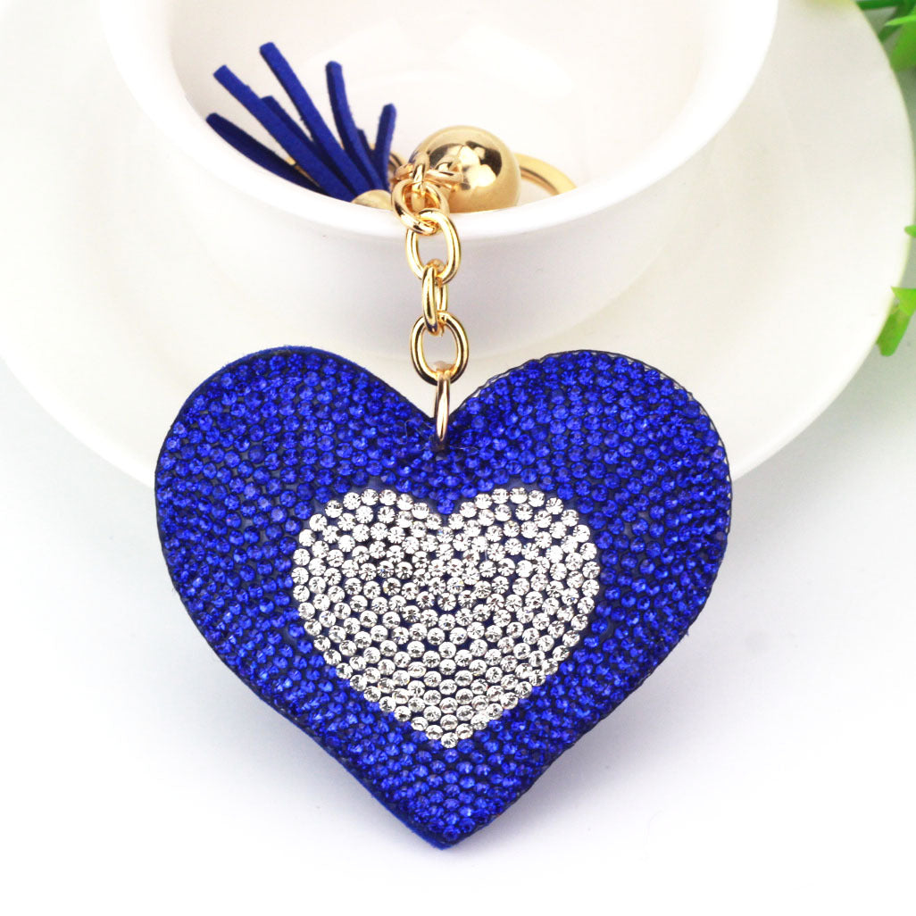 Wholesale Valentine's Day Double Color Peach Heart Keychain